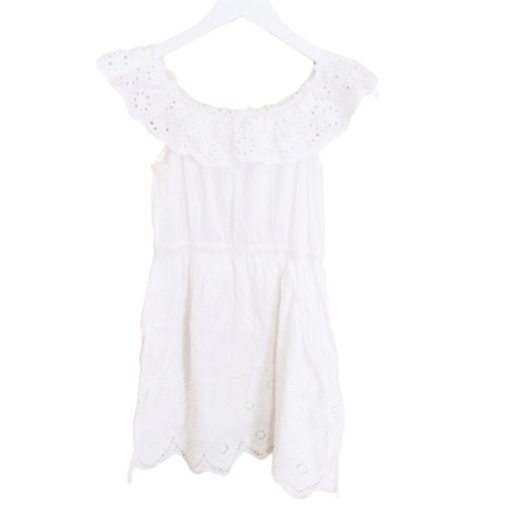 SPICY SUGAR Boho Off The Shoulder Dress With Crochet Detailing Ivory Size Small